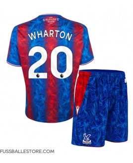 Günstige Crystal Palace Adam Wharton #20 Heimtrikotsatz Kinder 2024-25 Kurzarm (+ Kurze Hosen)